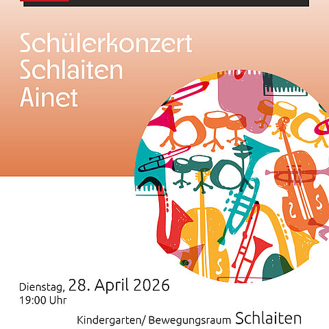 Plakat mit Musikinstrumenten