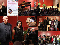 Impressionen vom Klavierabend als Collage angeordnet.