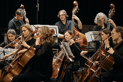 Cello Gruppe des Orchesters