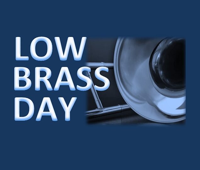 Weiße Schrift blauer Hintergrund  - LowBrassDAY