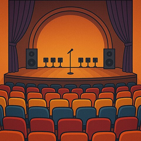 Konzertbühne mit Kinobestuhlung